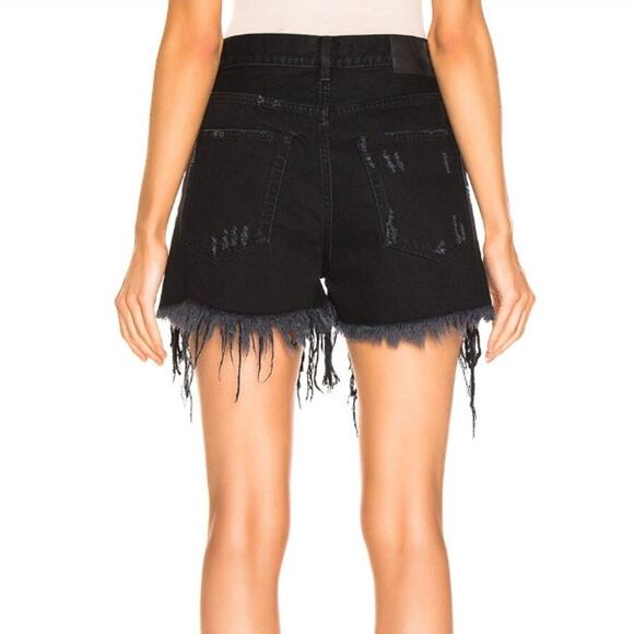 R13 Black Sequin Fringe Jean Shorts - Picture 4 of 11